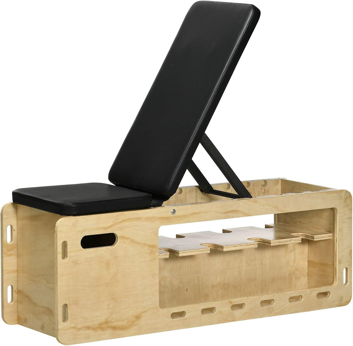 Soozier Adjustable Weight Bench Workout Bench Storage Rack Resistance Rope