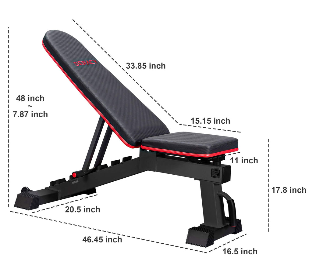 DERACY Adjustable Weight Bench for Full Body Workout, Incline and Decline Weight Bench for Indoor Workout, Home Gym
