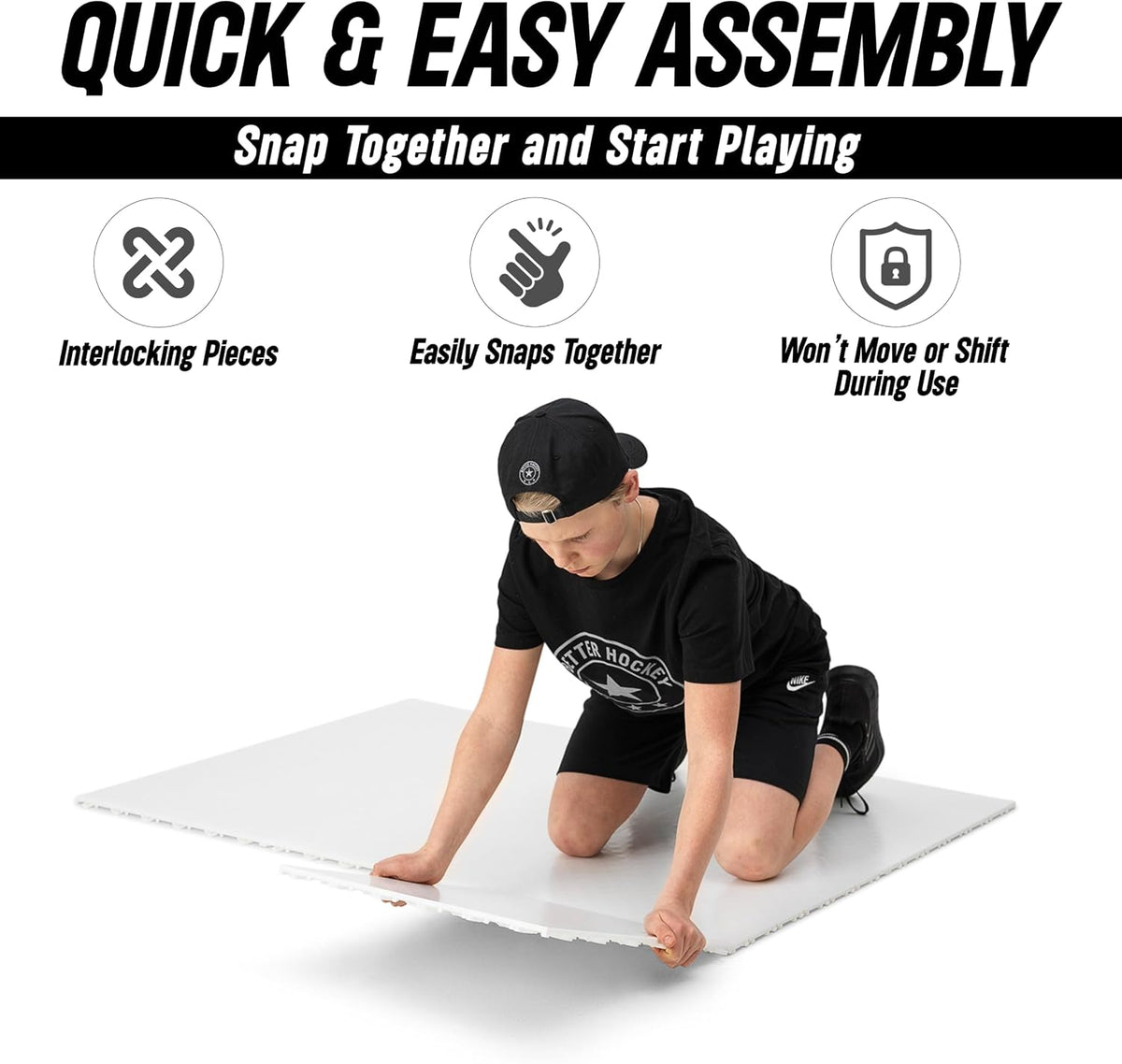 Better Hockey Extreme Dryland Flooring Tiles - Synthetic Ice Panels for Hockey, Professional Quality Training Aid for Shooting, Passing and Stickhandling