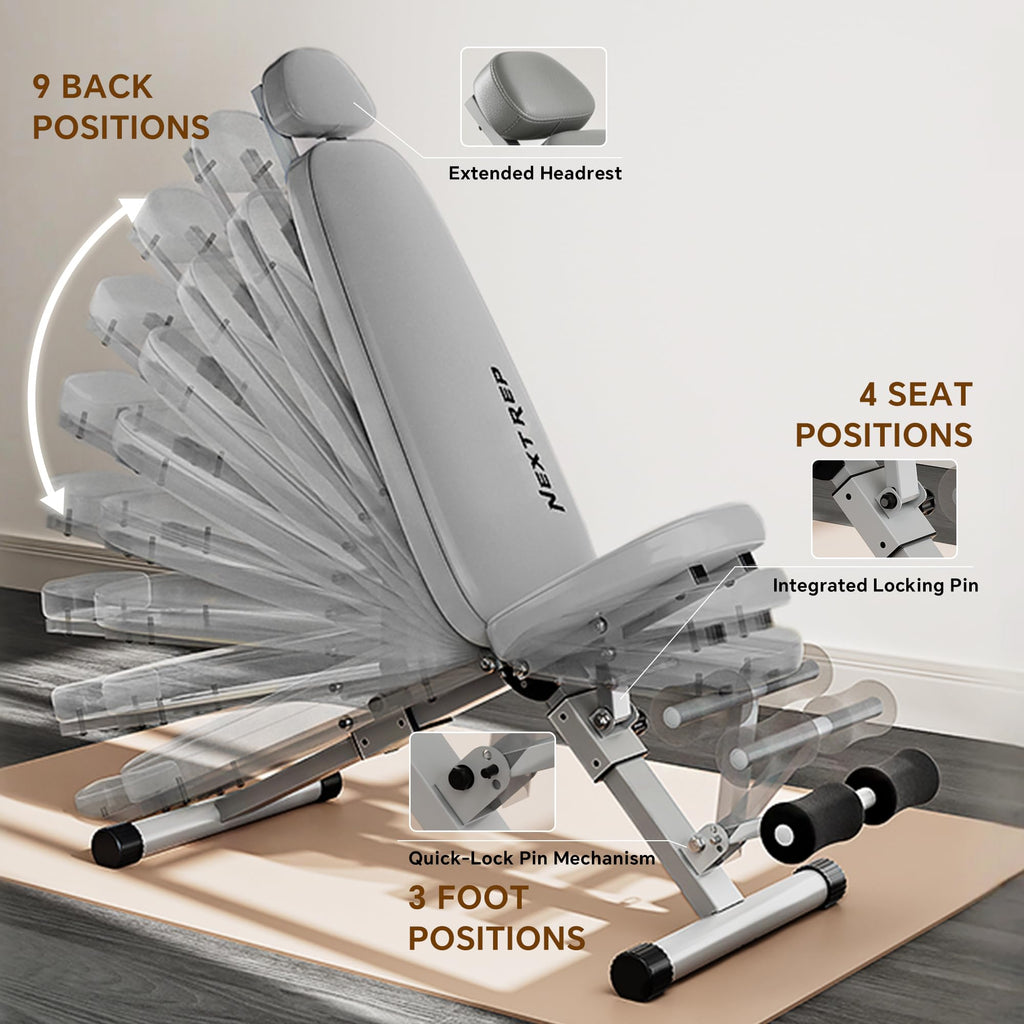 Adjustable Weight Bench for Home Gym, Workout Bench for Bench Press, Full Body Workout Incline Decline Flat Utility Exercise Bench, Full-Pin Mechanism lnnovative Fast Folding Strength Training Benches