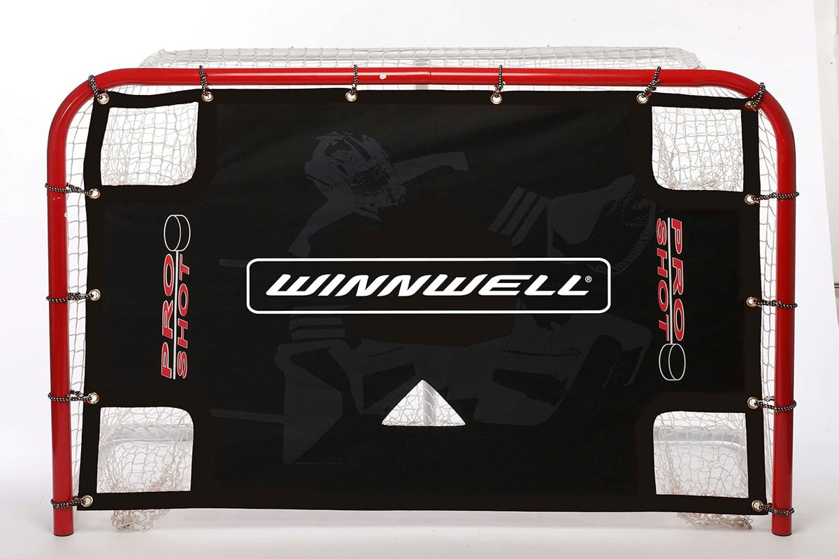 Winnwell Proshot Hockey Shooting Target - 72" Goalie Training Shooter Tutor - with Four Mesh Pockets for Ice Hockey & Street Hockey Goals