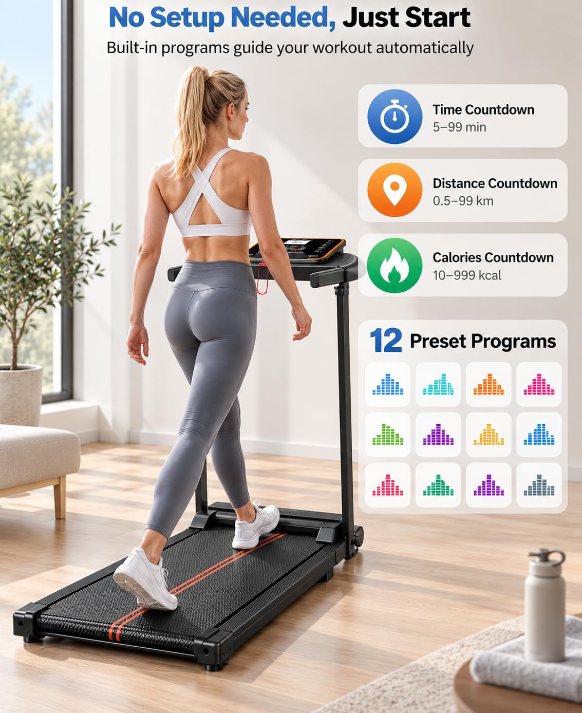 Treadmills for Home Walking Pad - Foldable Treadmill Under Desk with Handle Bar 0.6-6.2 MPH Portable Folding Pads Compact Running Machine Quiet Lightweight