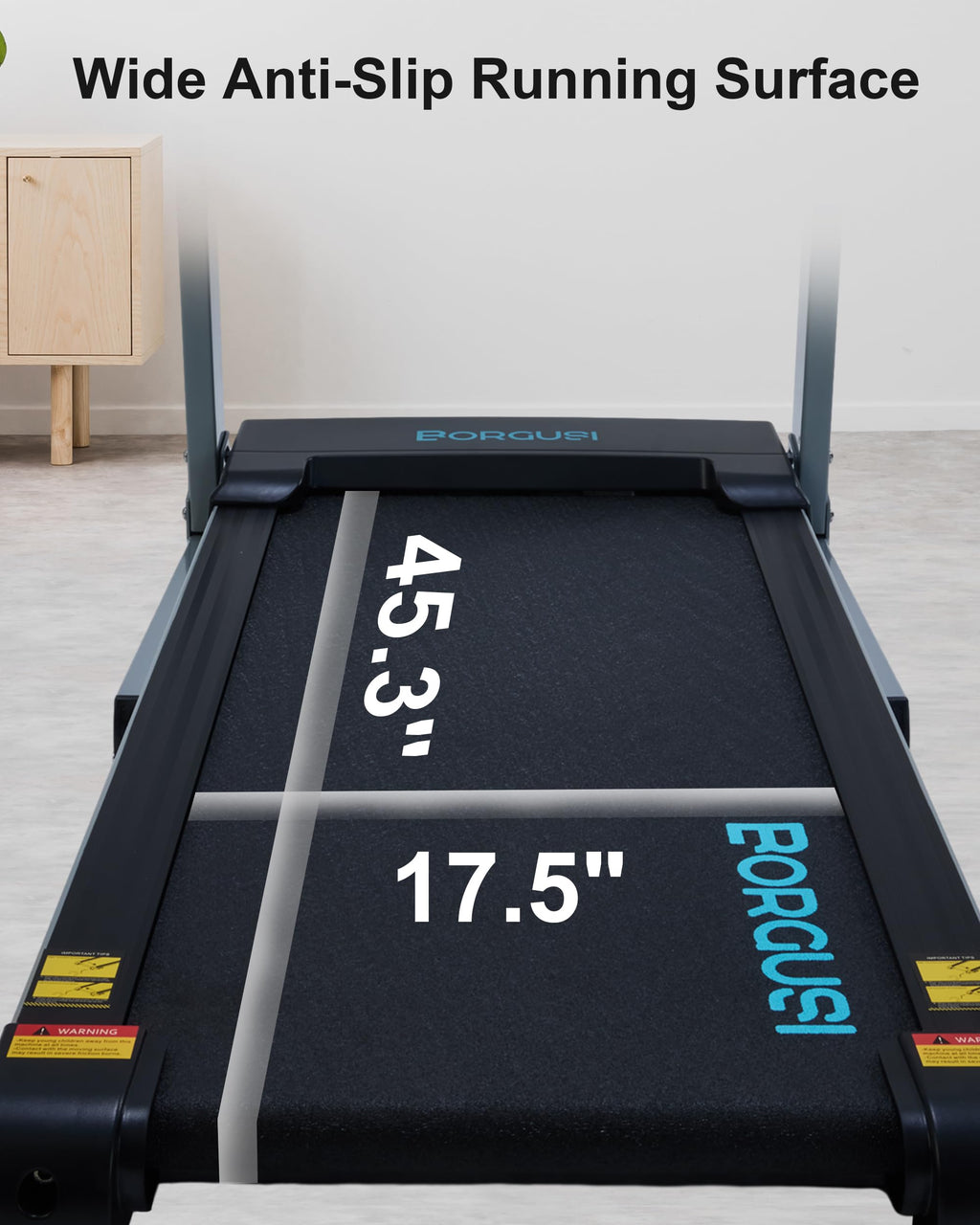 BORGUSI Treadmill with Auto Incline Folding Electric Treadmill for Home