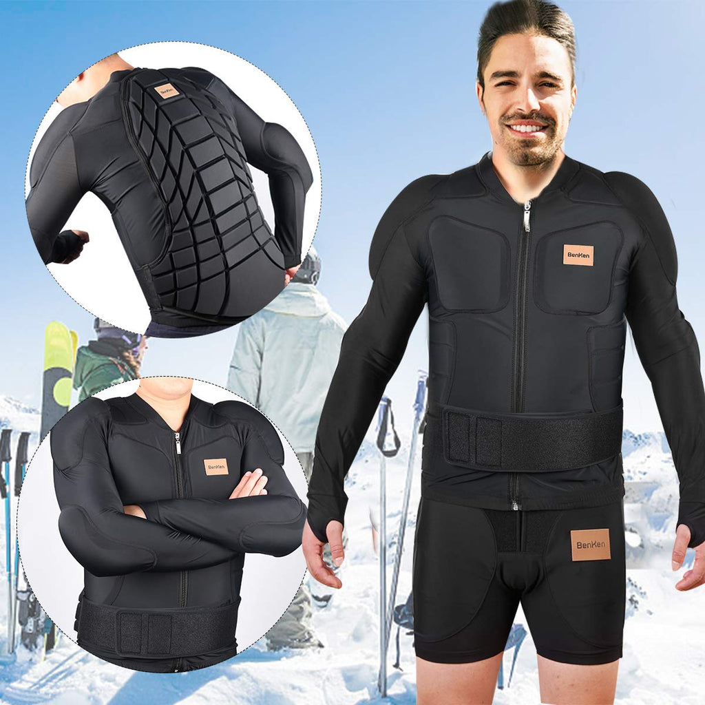BenKen Men's Women's Professional Anti-Collision Sports Shirts, Protection of the Back, Motorcycle Protective Jacket for Skateboarding Skating Snowboarding Cycling