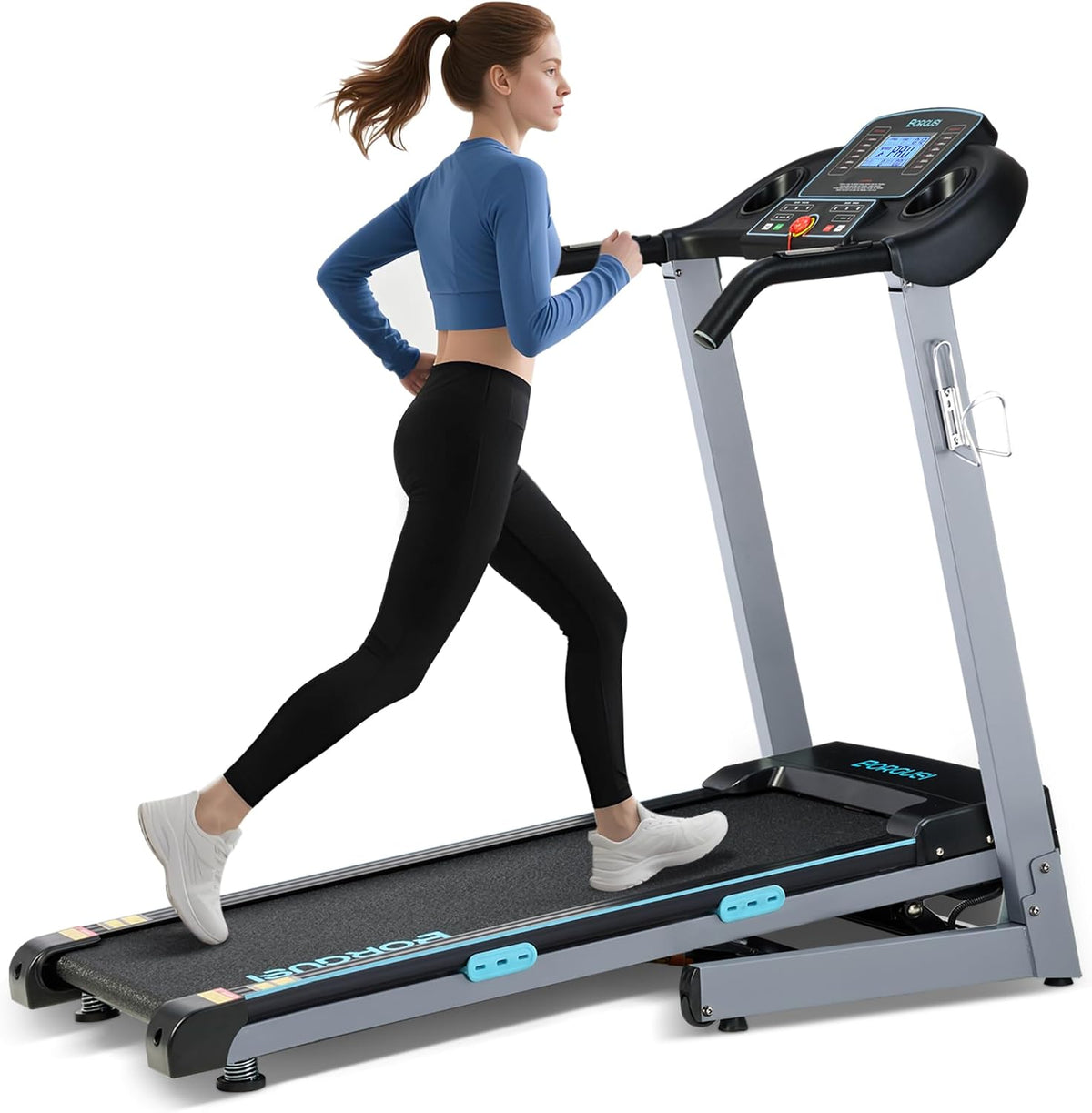 BORGUSI Treadmill with Auto Incline Folding Electric Treadmill for Home