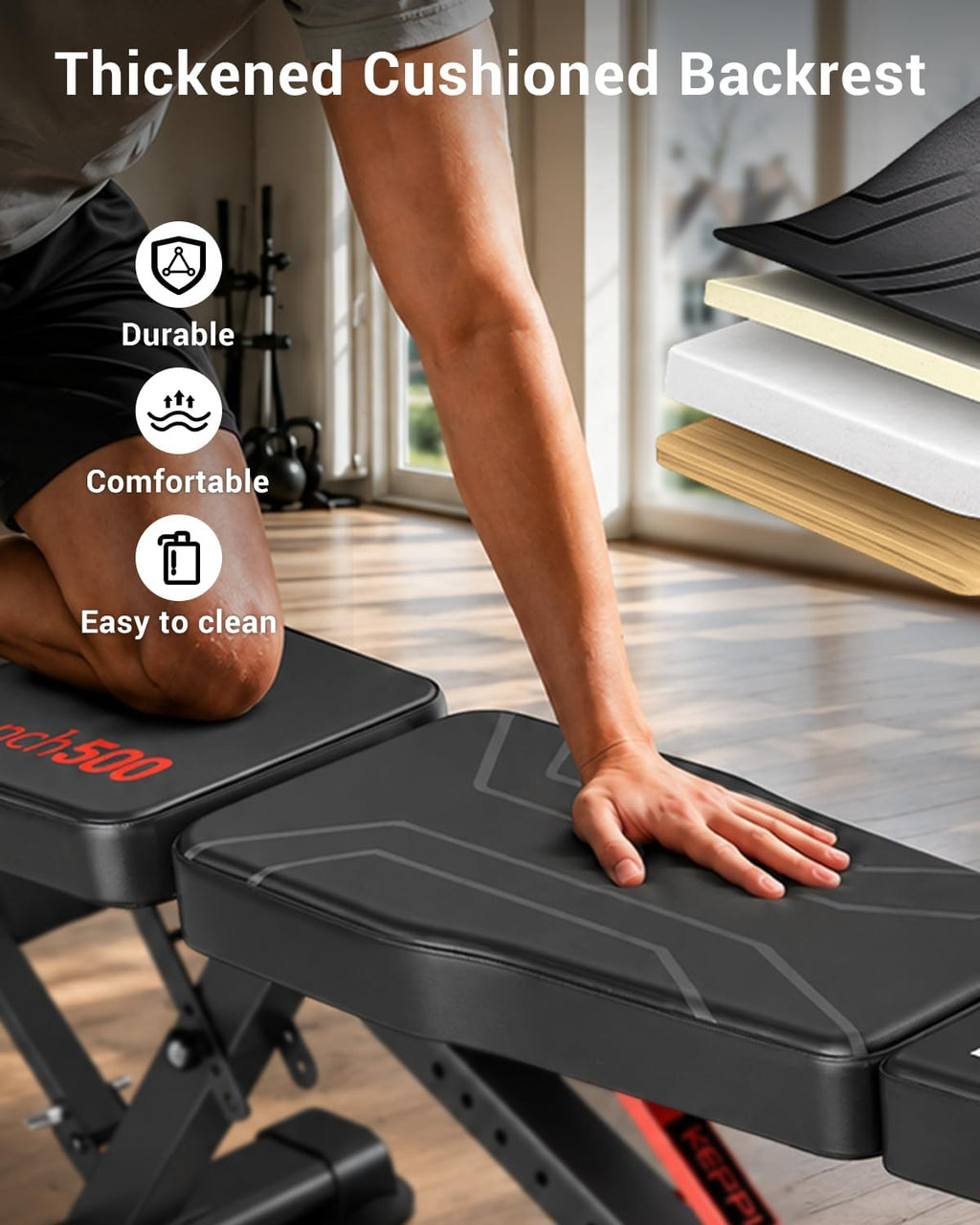 Keppi Weight Bench 900Lb, Adjustable Foldable Sturdy Bench for Home Gym