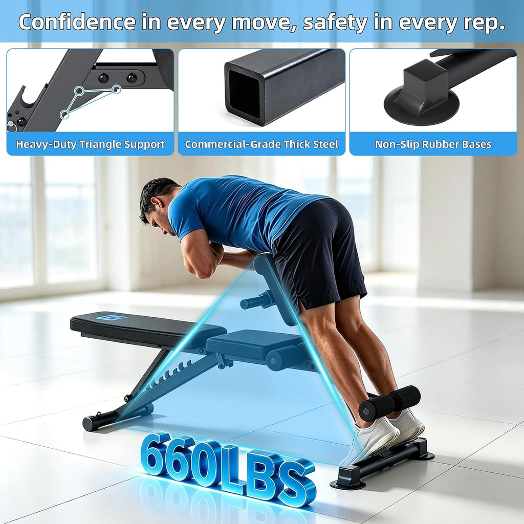 Multi-Functional Weight Bench Adjustable Roman Chair Ab Trainer