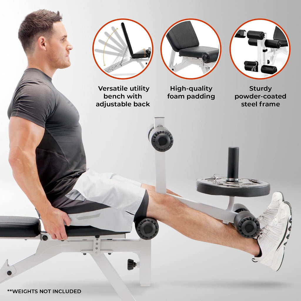 Marcy Foldable Incline Decline Weight Bench, Adjustable 6-Position Backrest