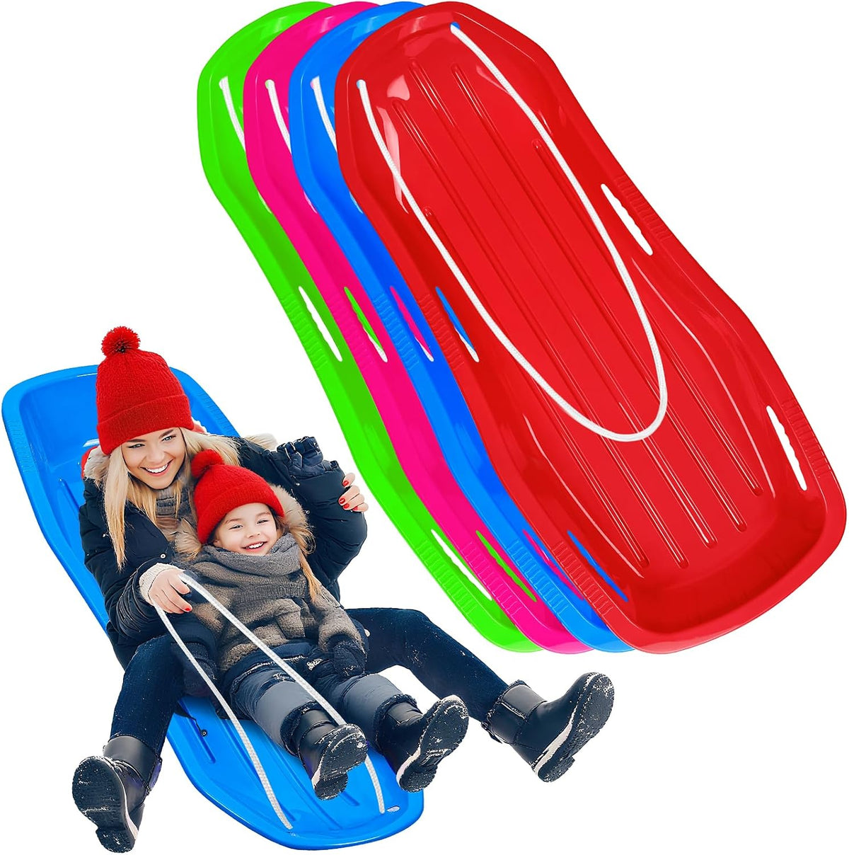 Large Sturdy Snow Sleds for Both Kids and Adults,48â