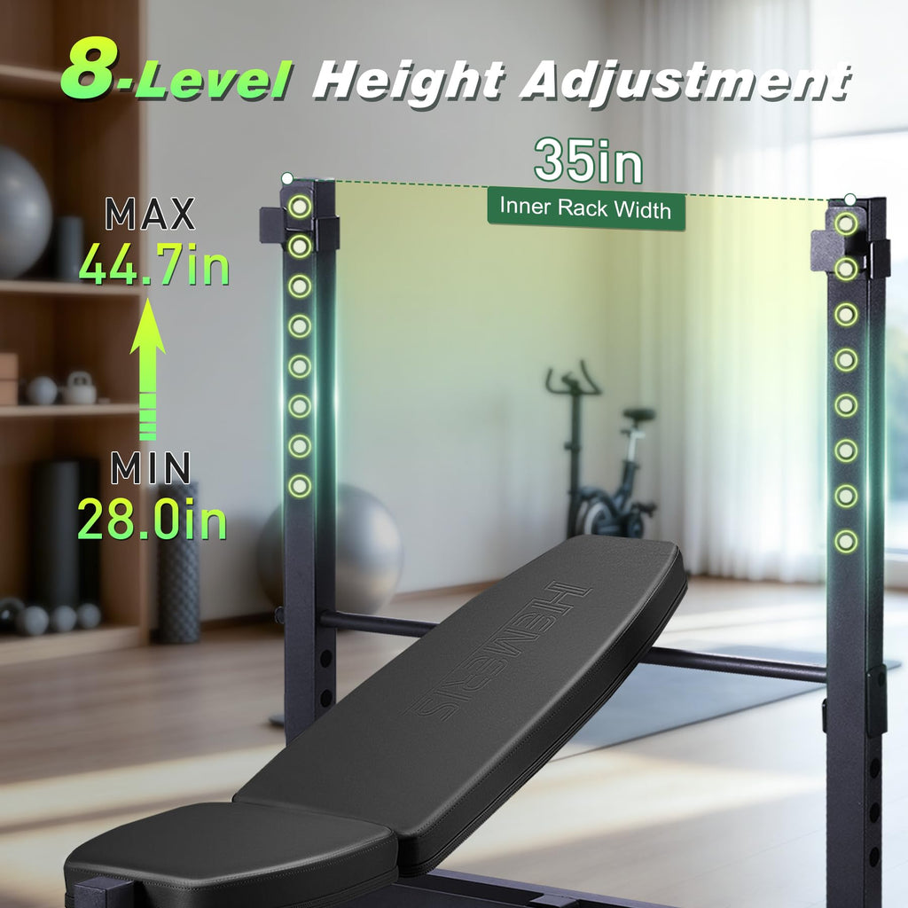 Adjustable Weight Bench for Home Gym 2.2 Inch Thick Pad