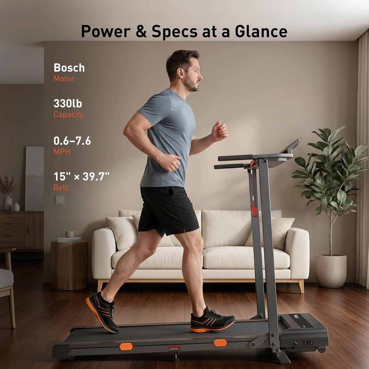 Cybergoing T16 Treadmill for Home Powered By BoschÂ®, Walking Pad