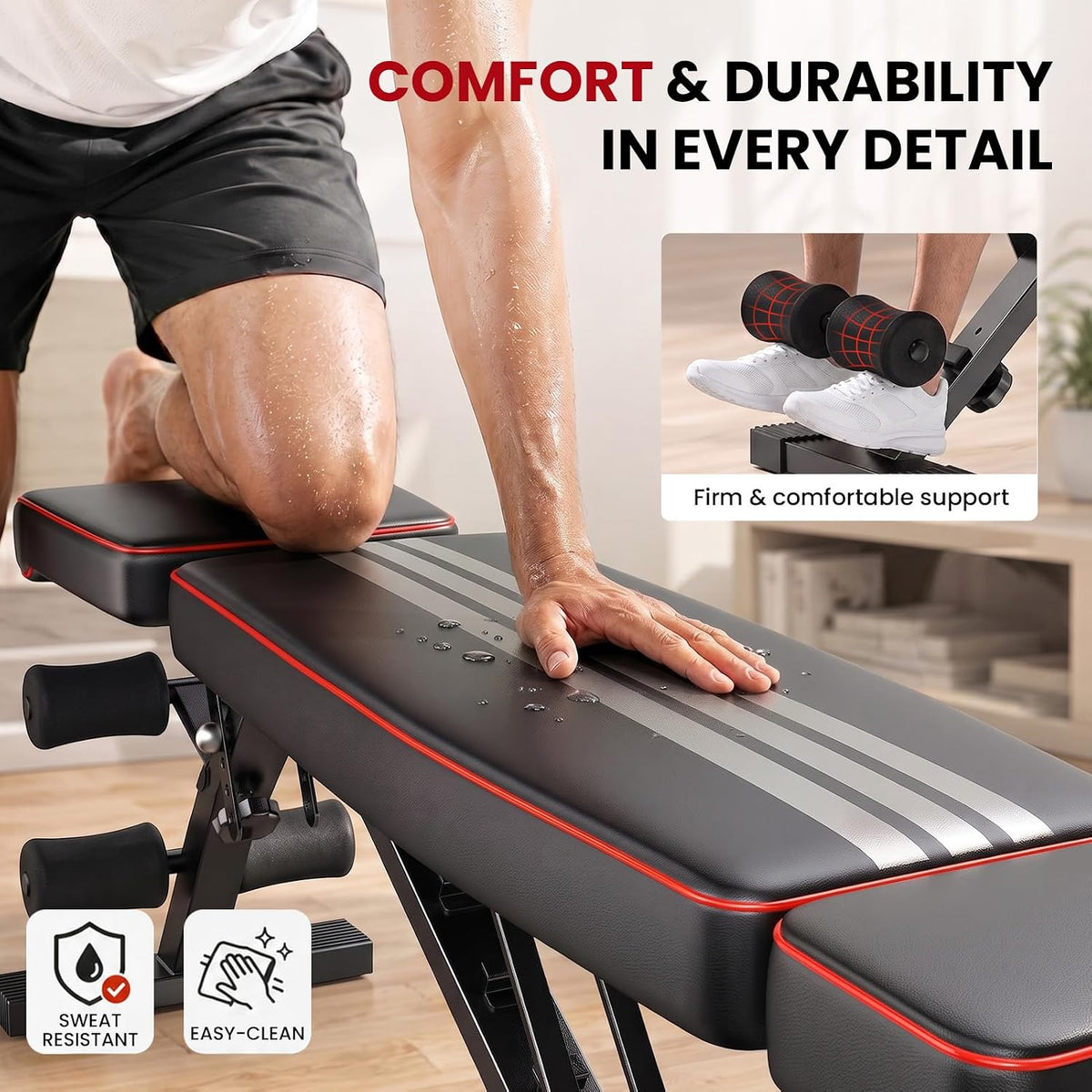 Adjustable Weight Bench, ASTM-Certified 660LB Workout Bench for Home Gym