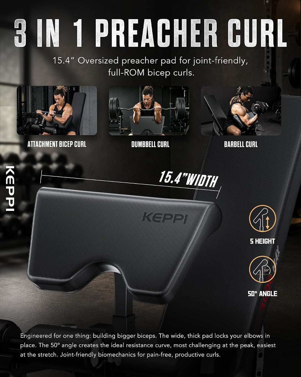 Keppi Fitness Functional Weight Bench - Bench3000 V2 for Leg Extension/Curl