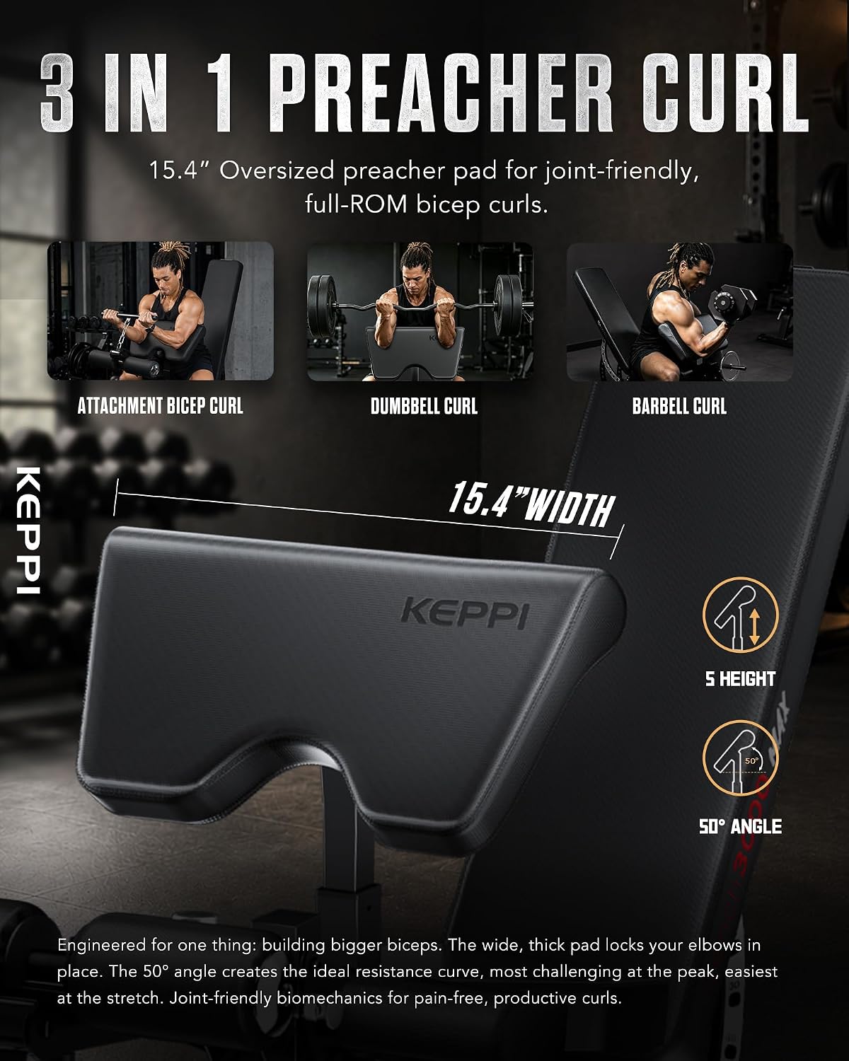 Keppi Fitness Functional Weight Bench - Bench3000 V2 for Leg Extension/Curl