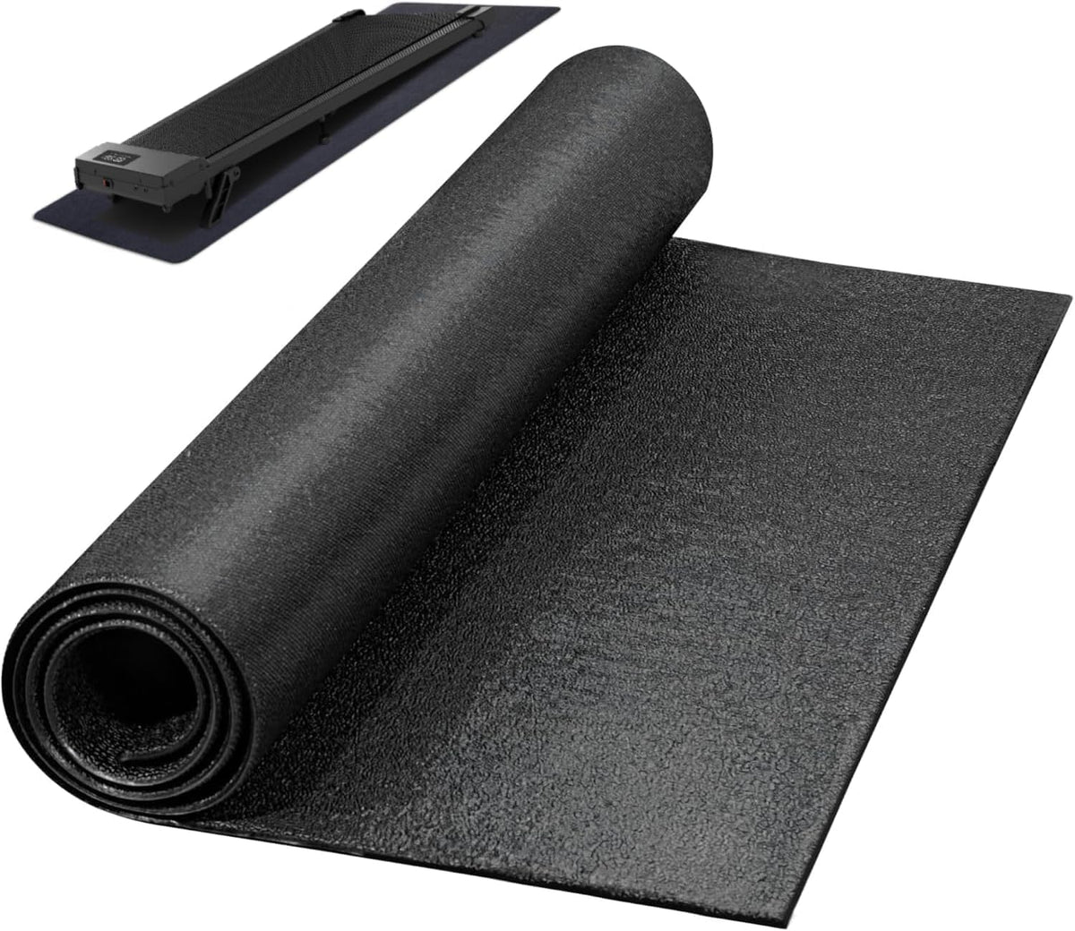 THERUN Treadmill Mat, Non-Slip Foldable Exercise Equipment Mat for Walking Pad, Weight Bench, Noise Reducing Shock Absorbing Floor Protector for Home Gym, Carpet & Hardwood Floors