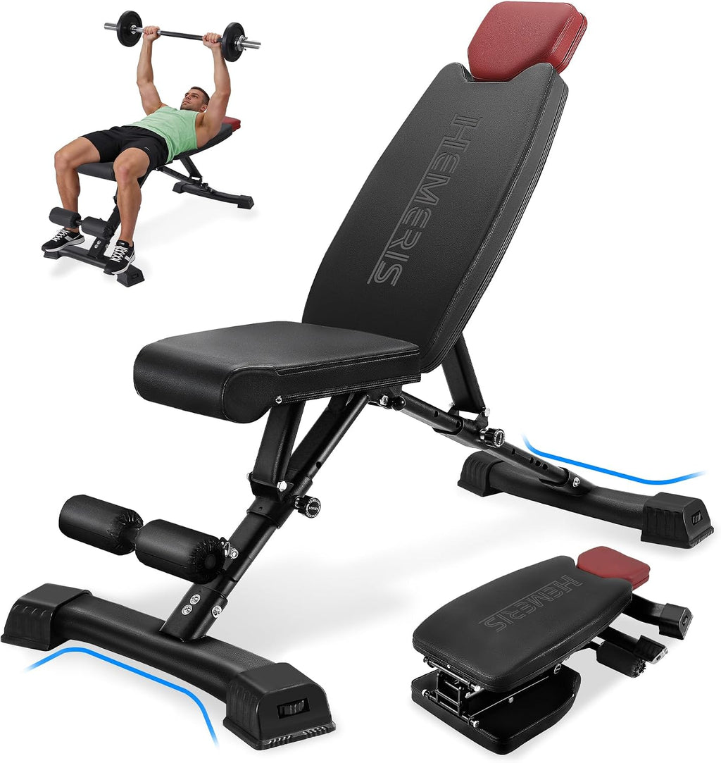 Adjustable Weight Bench for Home Gym 2.2 Inch Thick Pad