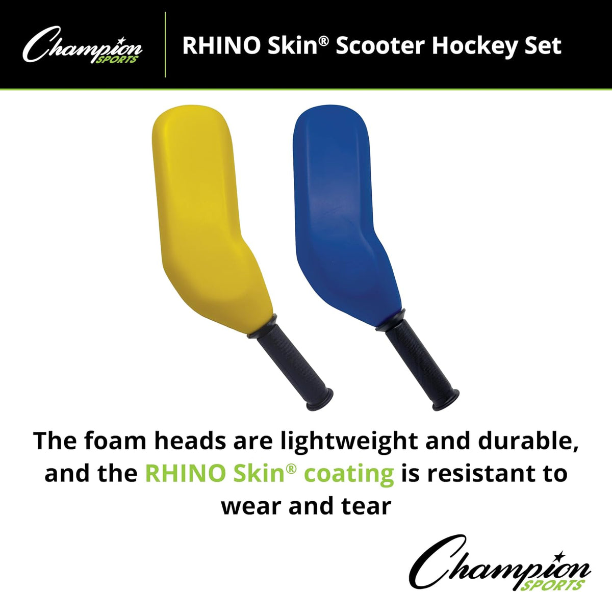 Champion Sports SHSET Rhino SkinÂ® Scooter Hockey Set