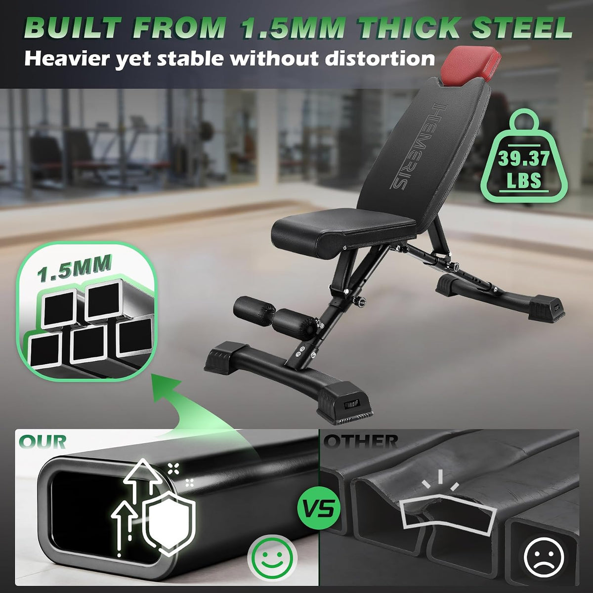 Adjustable Weight Bench 32 In Backrest