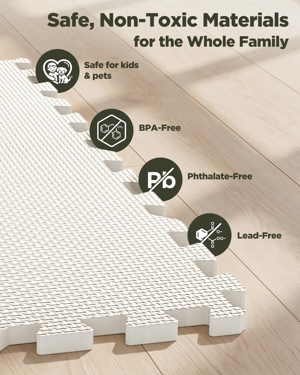 1/2" Thick 24 Pcs 96 Sq Ft EVA Foam Puzzle Exercise Mats, High-Density Interlocking Foam Floor Tiles for Home Gym, Gym Mat for Workout Equipment & Direct Exercise, Floor Padding for Kids