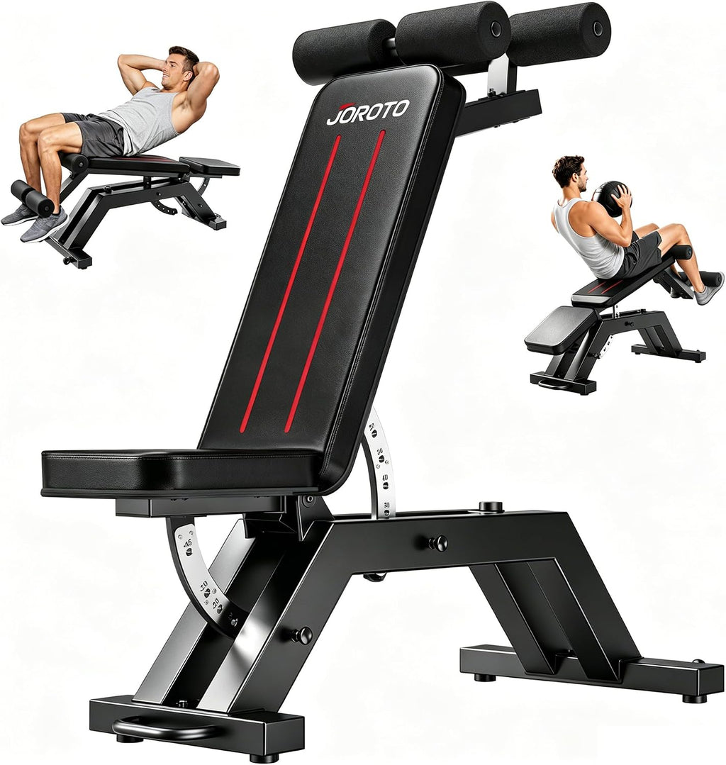JOROTO Adjustable Weight Bench, Ab Sit Up Bench, 1800LBS Workout Bench