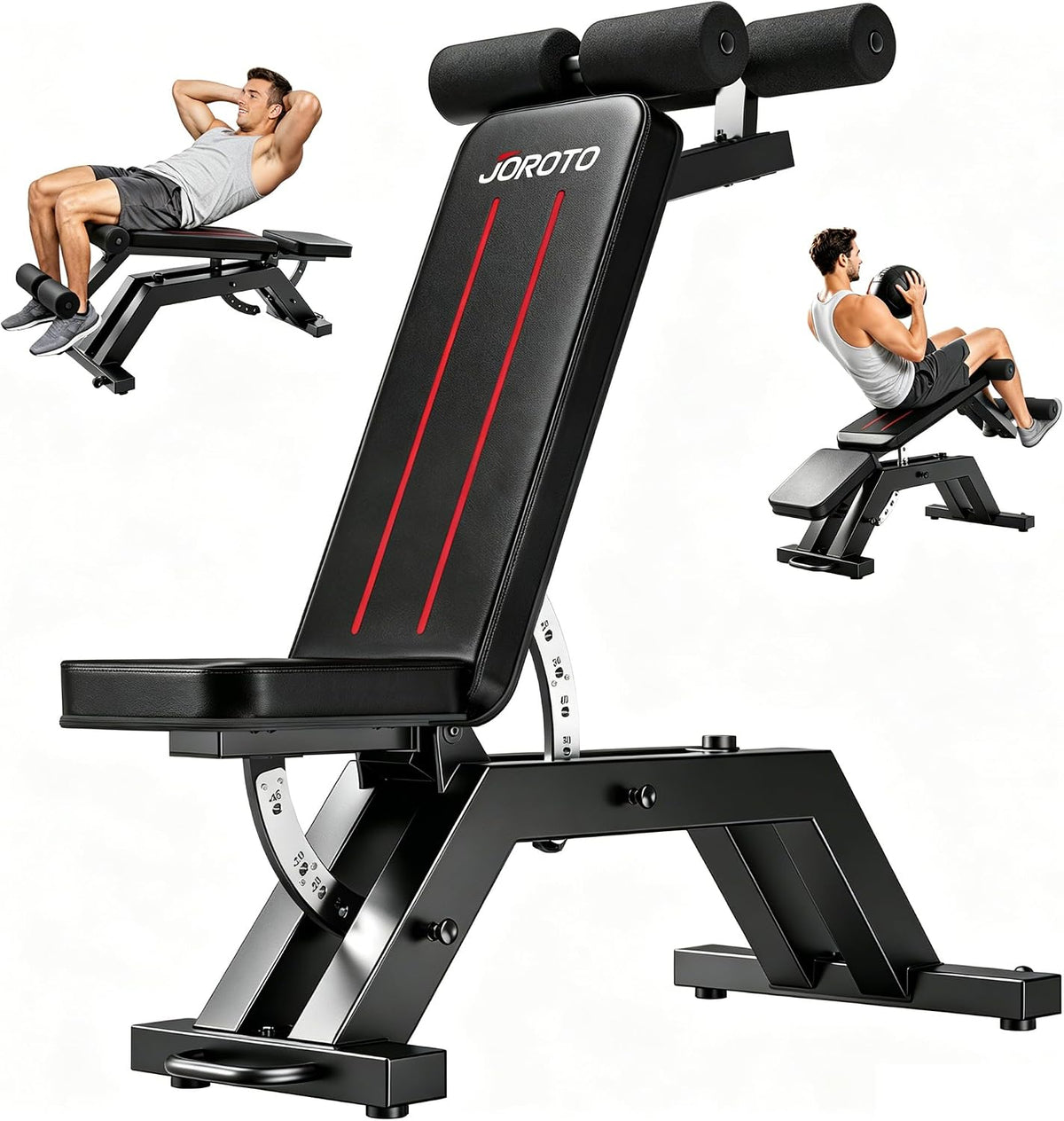 JOROTO Adjustable Weight Bench, Ab Sit Up Bench, 1800LBS Workout Bench
