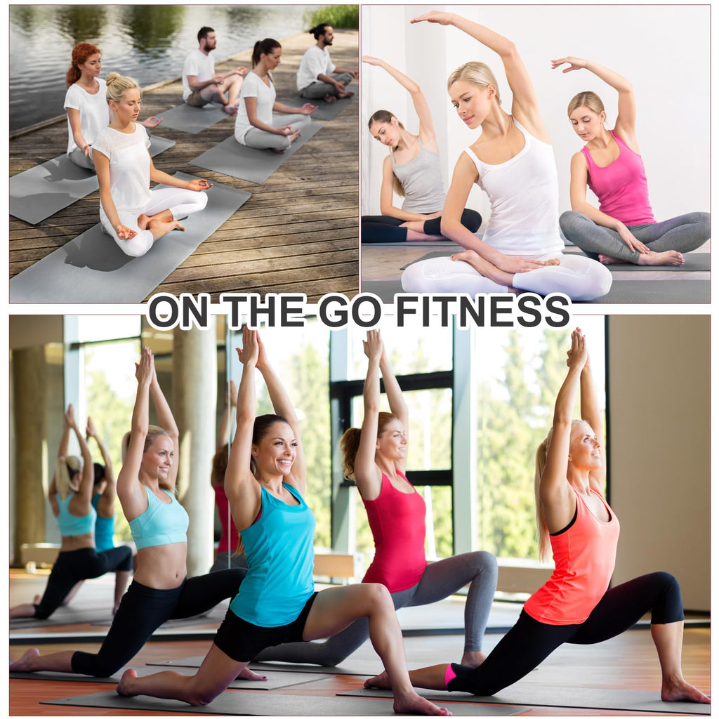 Funtery 3 mm Thin Yoga Mats Bulk, 68 x 24 in