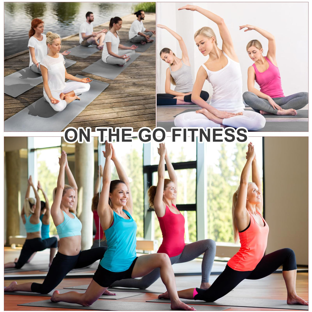 Funtery 3 mm Thin Yoga Mats Bulk, 68 x 24 in