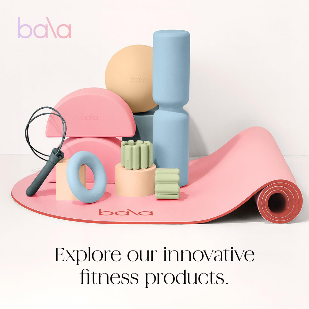 Bala The Plush Yoga Mat for Home Gym, Non-Slip Exercise Mat (10MM)