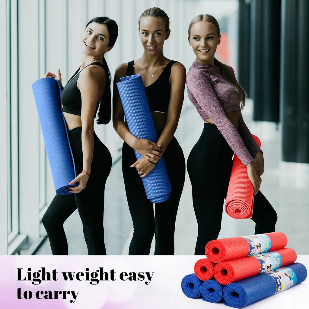 Amylove 12 Pieces Yoga Mats Bulk 68x24x0.12 Inch Exercise Non Slip Fitness Workout Mats for Women Men Home Workout Gym Yoga