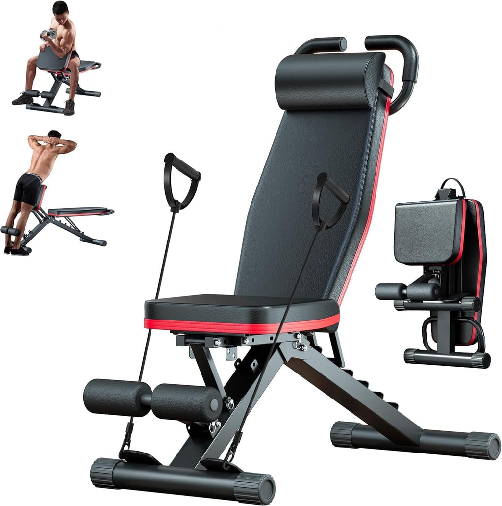 ALSO GO Adjustable Weight Bench for Home Gym, Foldable Workout Bench