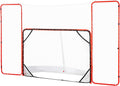 Happybuy Hockey Goal with Backstop & Targets, 72" Street Hockey Net, Portable Indoor/Outdoor Training Set, Easy Assembly, White/Red