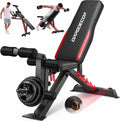 OPPSDECOR 1200LBS Weight Bench with Wide-Range Leg Extension & Curl (Full ROM), Adjustable Workout Bench Press with Wheels & Handle, Incline/Flat Weight Bench for Home Gym Strength Training