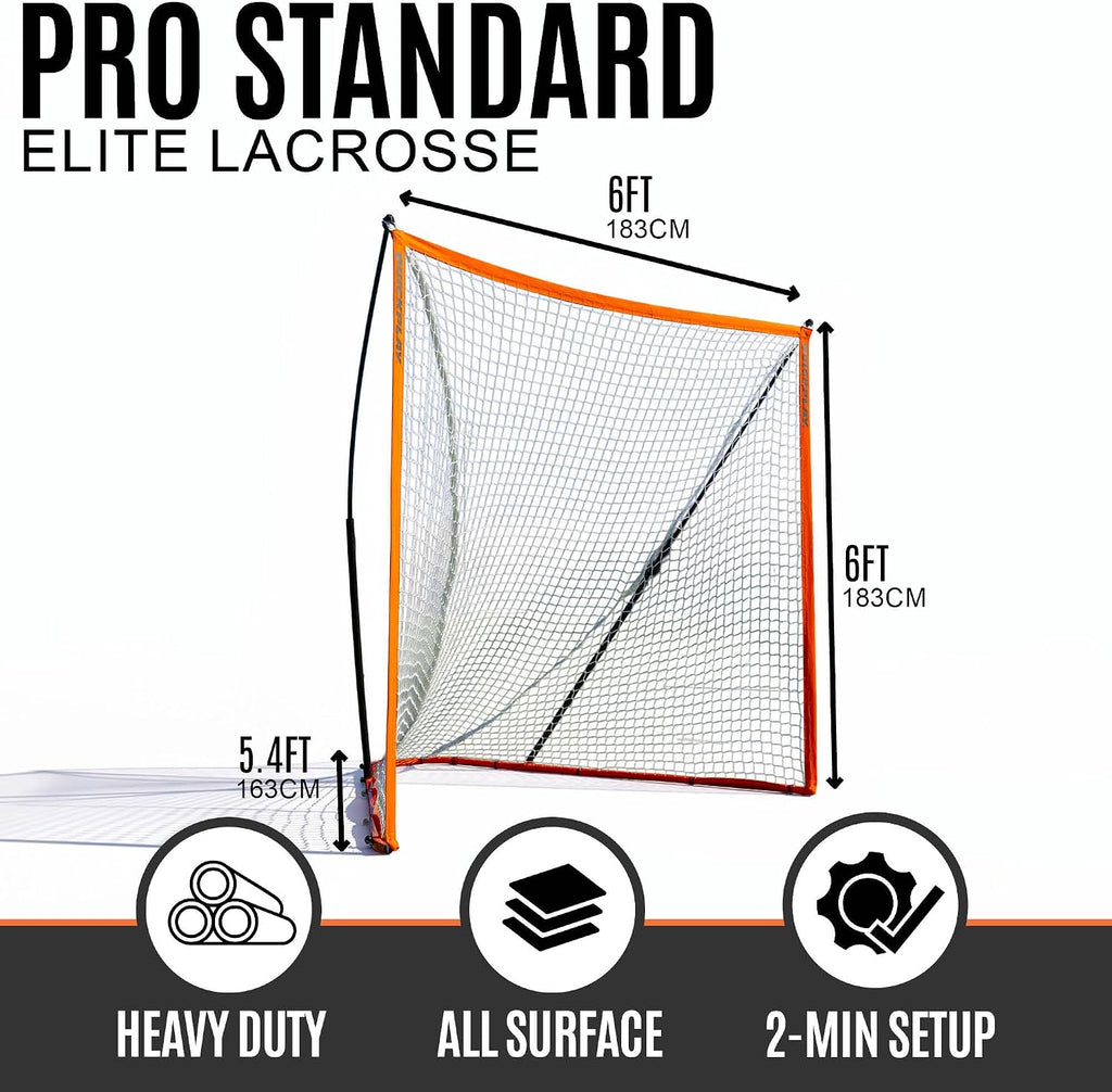 QuickPlay Ripshot Flexi Lacrosse Goal 6x6' - Regulation, Portable