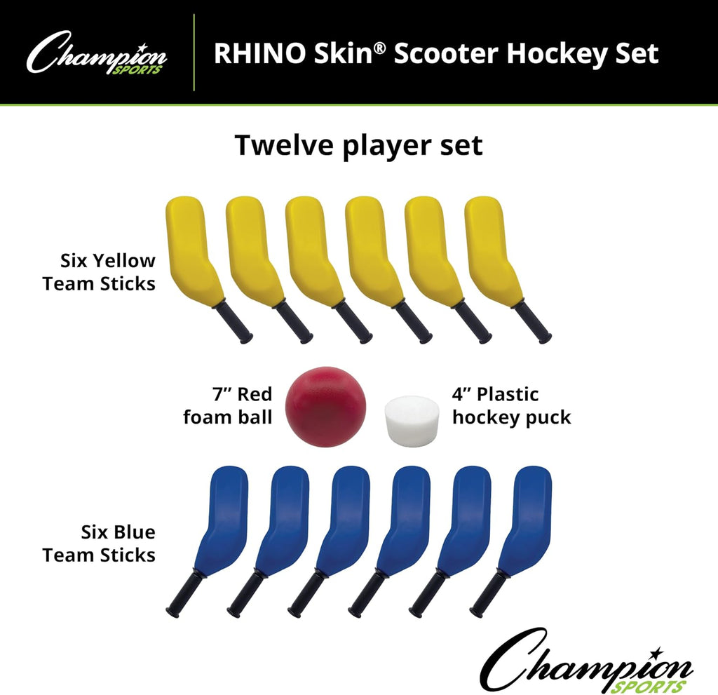 Champion Sports SHSET Rhino SkinÂ® Scooter Hockey Set