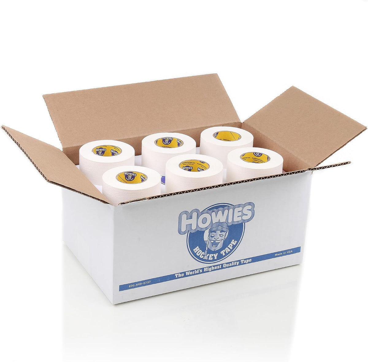 Howies White Hockey Tape | 1.5" Thick Tape for Hockey, Lacrosse, Sports| Multiple Pack Sizes | Strong Grip, Durable, Long-Lasting | Made in USA