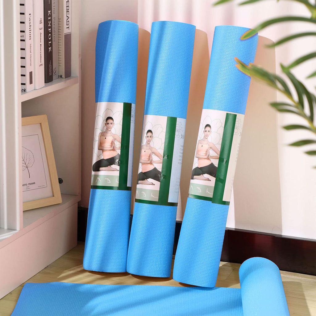 Amylove 12 Pieces Yoga Mats Bulk 68x24x0.12 Inch Exercise Non Slip Fitness Workout Mats for Women Men Home Workout Gym Yoga