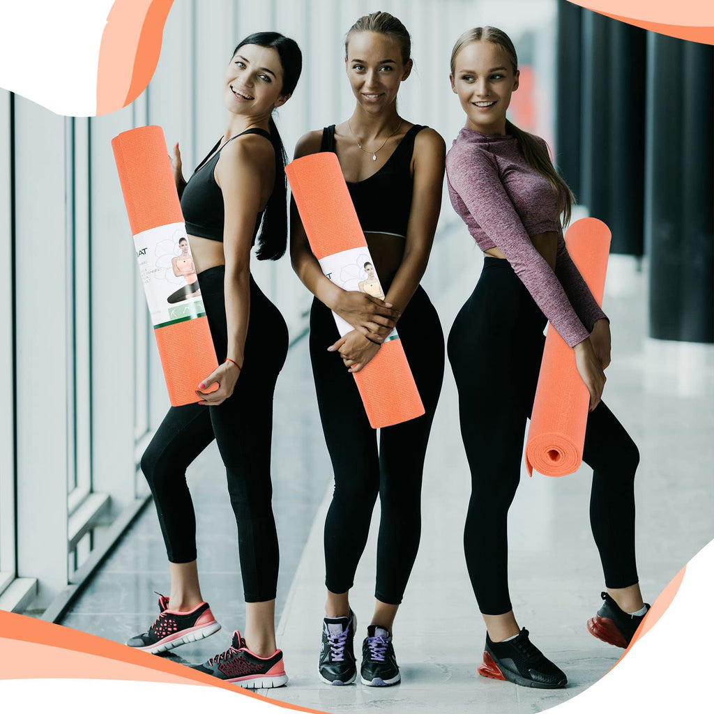 Amylove 12 Pieces Yoga Mats Bulk 68x24x0.12 Inch Exercise Non Slip Fitness Workout Mats for Women Men Home Workout Gym Yoga