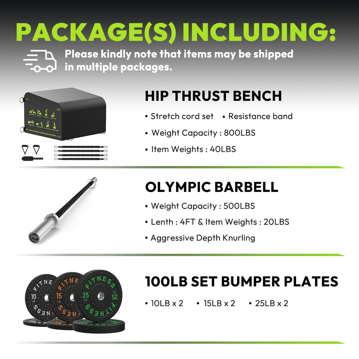 HANDBODE Hip Thrust Bench, Multi-Functional Slip-Free Hip Thrust Machine
