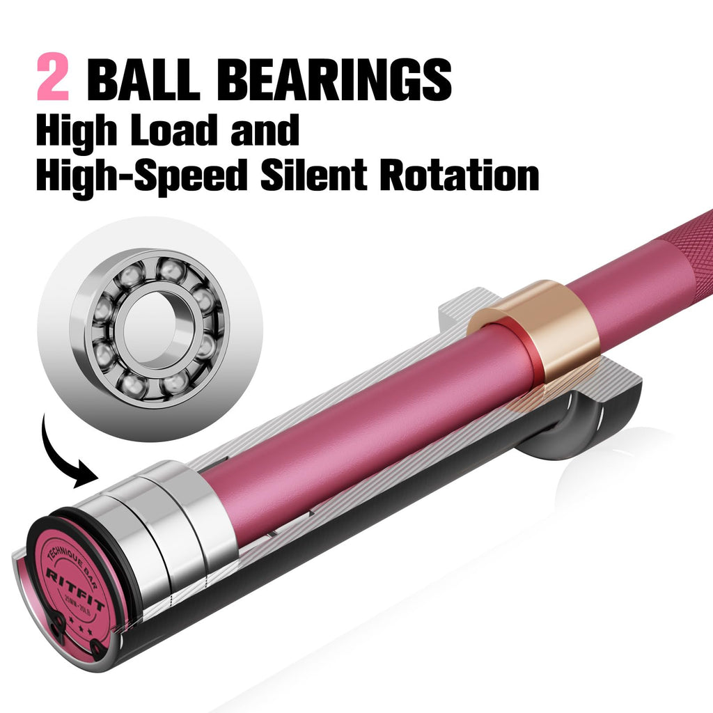 RITFIT Olympic Barbell 4ft/6ft - 2 Inch Weight Bar for Strength Training, Weightlifting, Squat, Deadlift, Bench Press, Curl, Overhead Press - 350lbs/500lbs Capacity