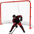 VEVOR Street Hockey Goal, Heavy-Duty Steel Street + Roller Hockey Nets, Durable Hockey Net for Indoor Outdoor Use, Lightweight Portable Training, Easy Assembly for Backyard Park Garage