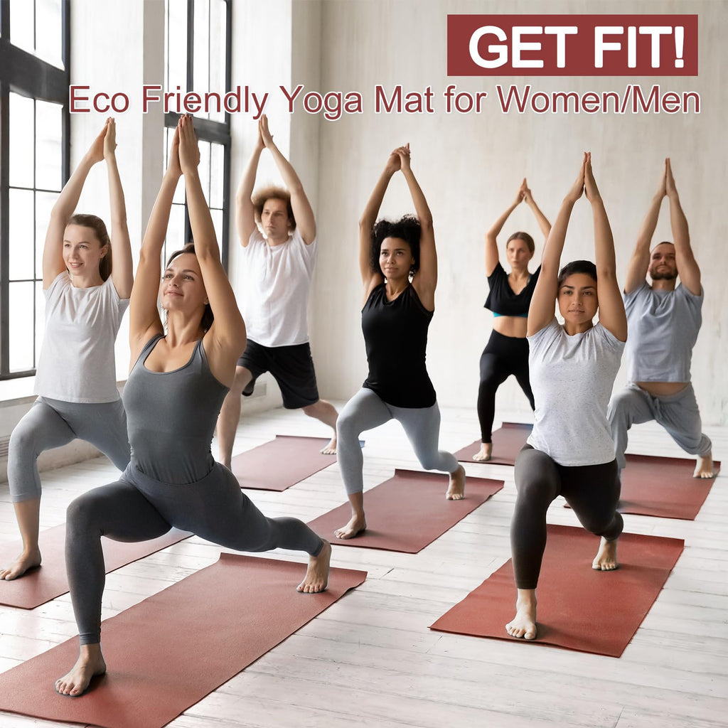 Funtery 3 mm Thin Yoga Mats Bulk, 68 x 24 in