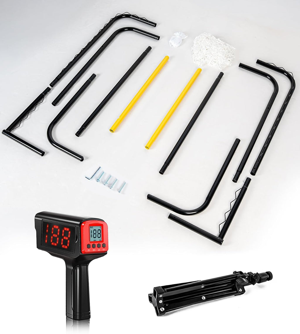 54-Inch Heavy-Duty Street Hockey Goal and Speed Radar Set