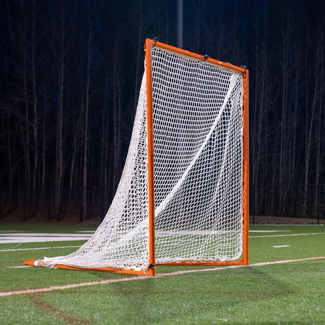 CRANKSHOOTER High School Lacrosse Goal, 6x6x7', 6mm White or Black Net Included