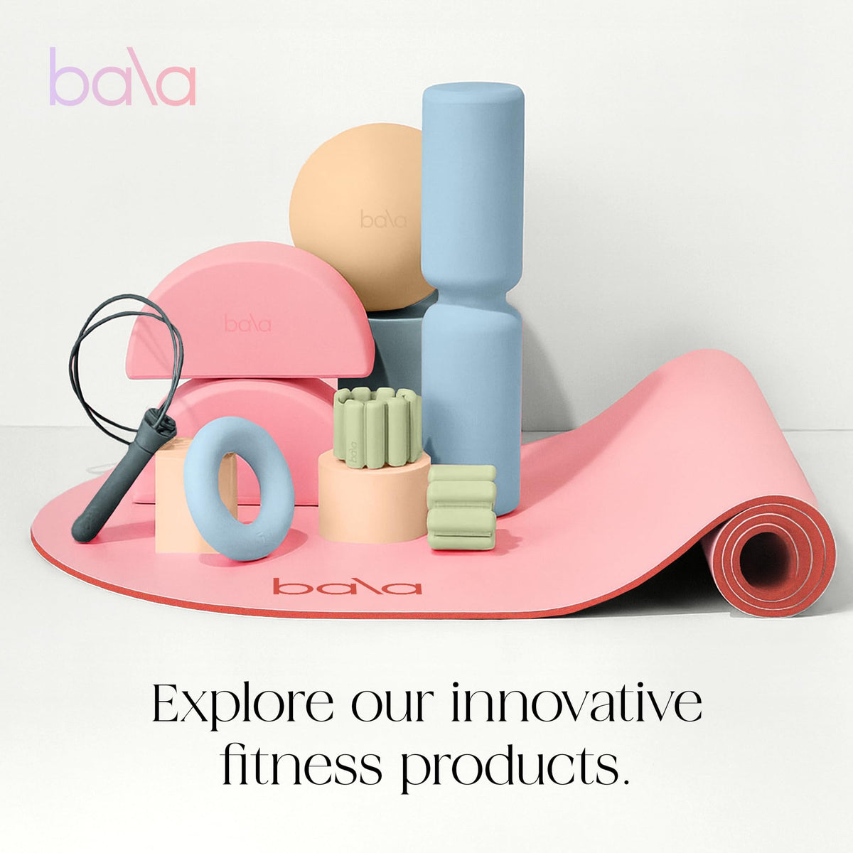 Bala The Plush Yoga Mat for Home Gym, Non-Slip Exercise Mat (10MM)
