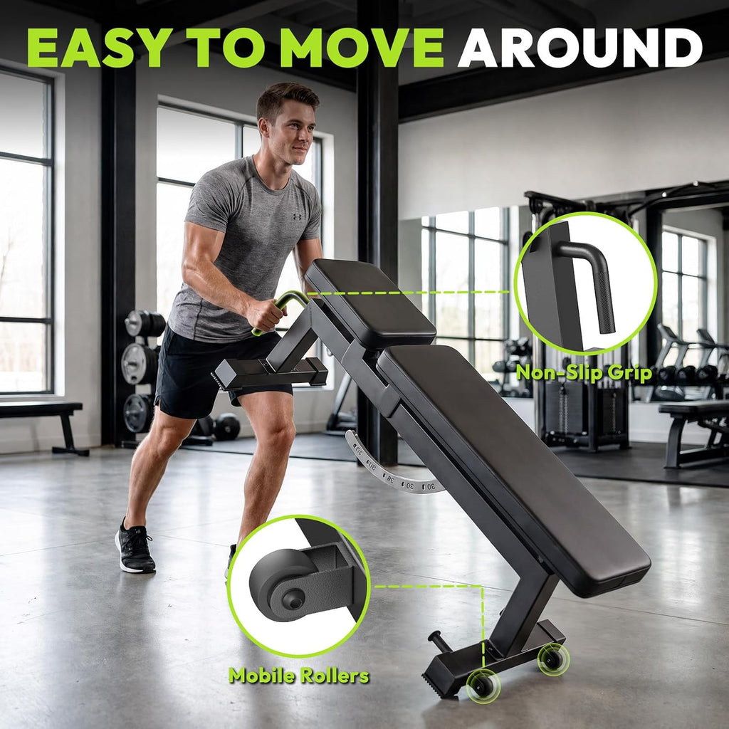 HANDBODE Adjustable Weight Bench, 1500 lb Capacity Workout Bench for Home