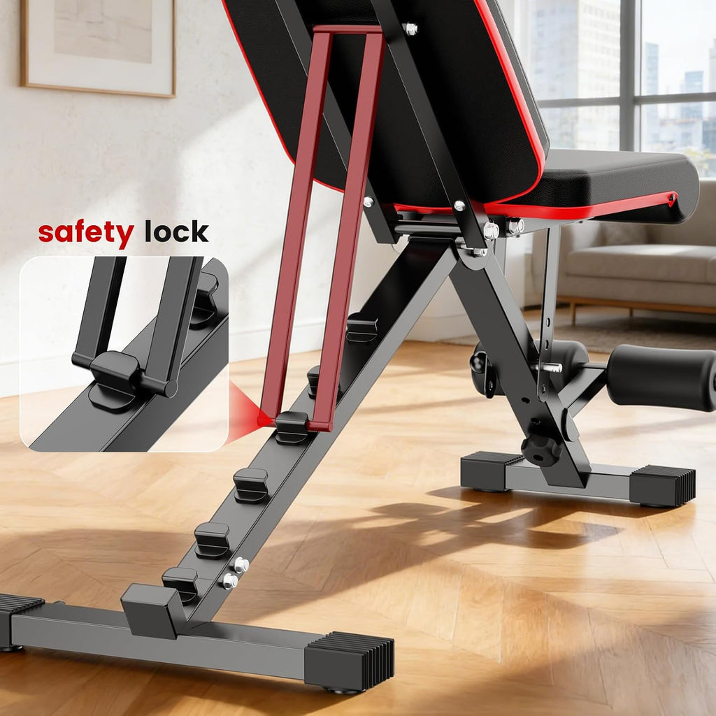 Adjustable Weight Bench for Home Gym, 14-in-1 Foldable Workout Bench