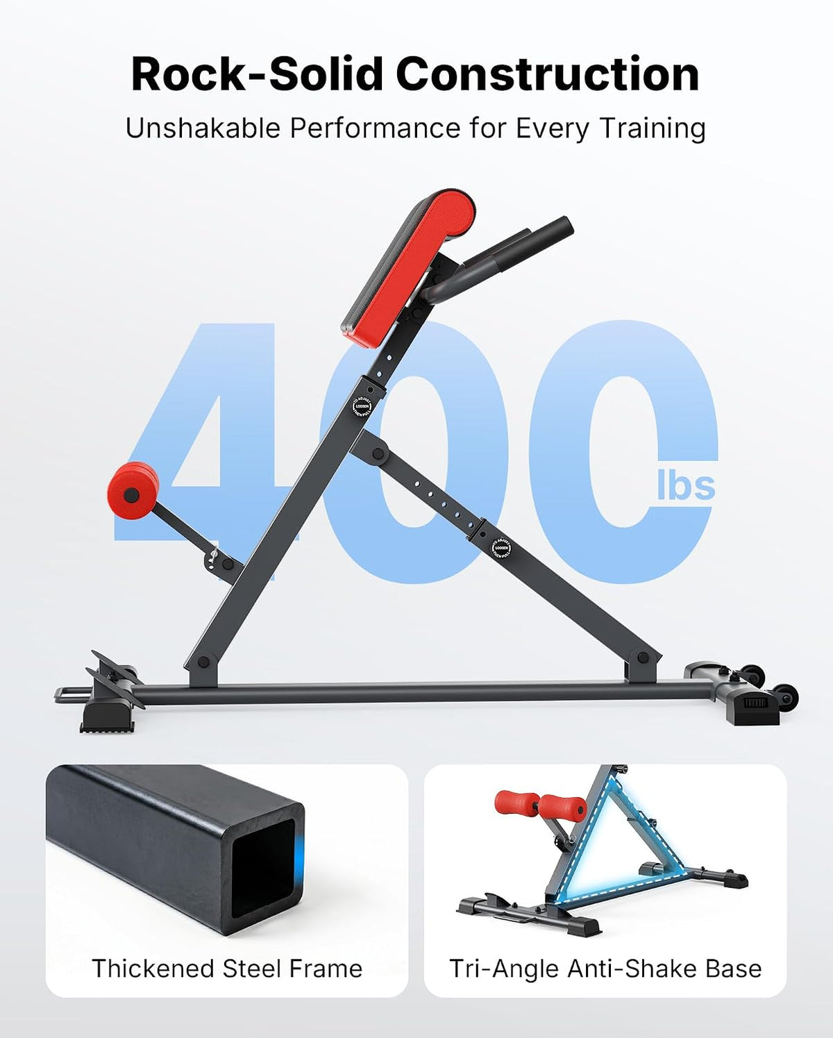 MERACH Back Extension Machine Roman Chair, Adjustable Foldable Bench