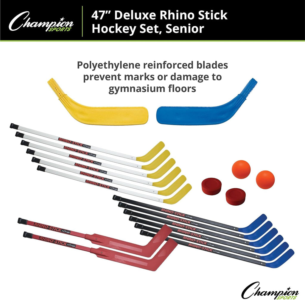 Champion Sports Rhino Stick Hockey Set â Durable ABS Sticks, Non-Marring Blades, Multiple Sizes â Complete Sets