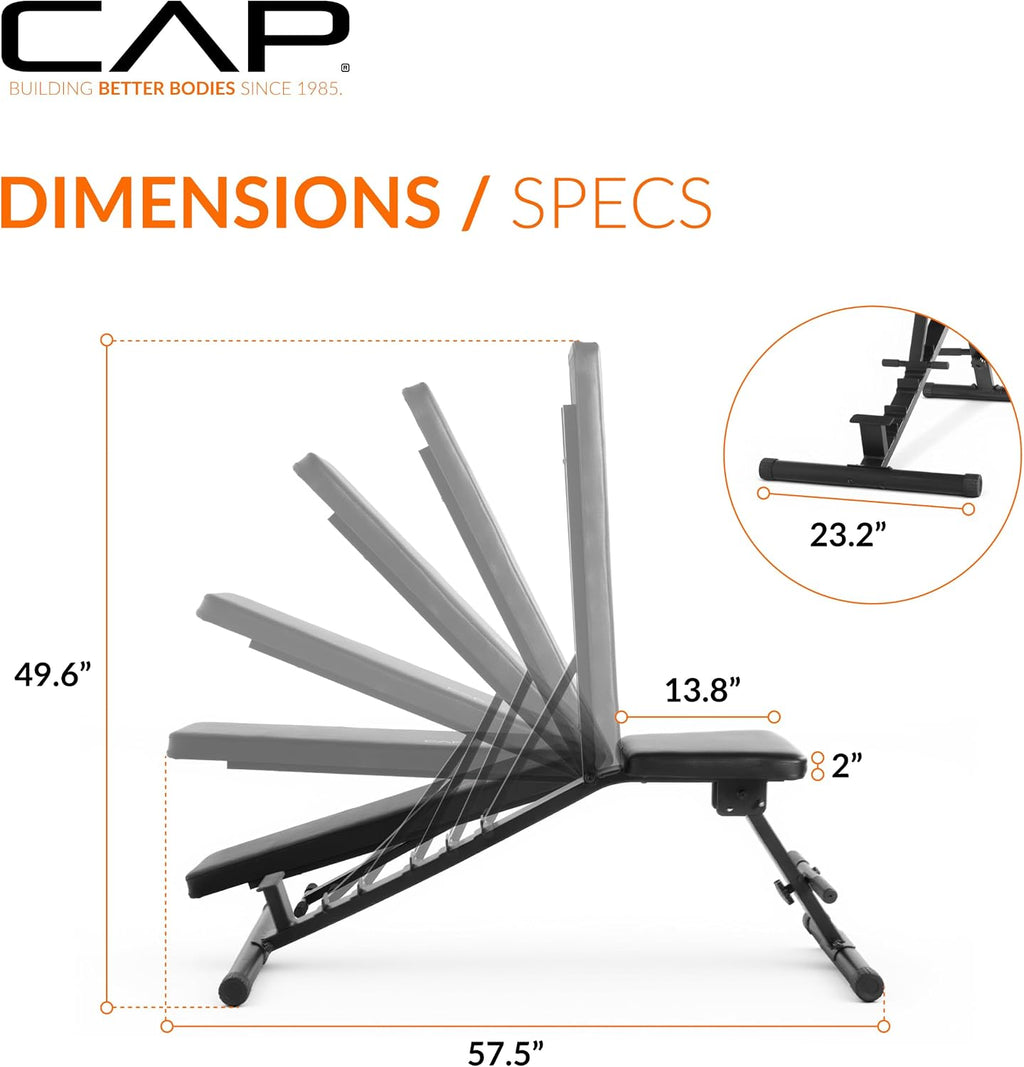 CAP Barbell Multi-Purpose Adjustable Utility Strength Training Weight Bench | Multiple Options