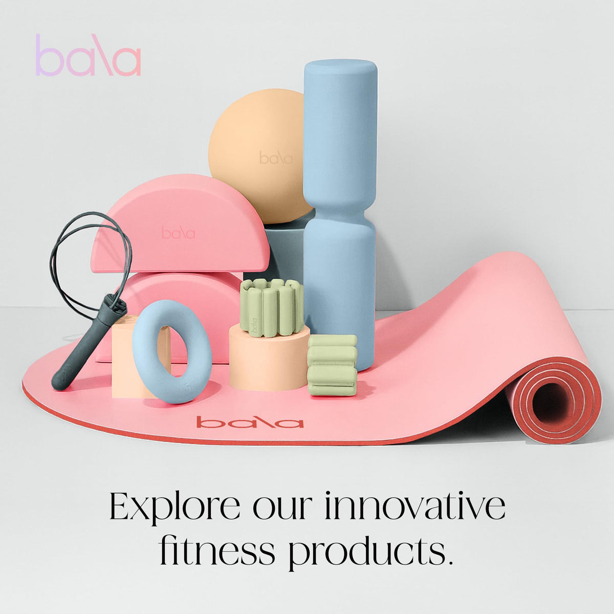 Bala The Plush Yoga Mat for Home Gym, Non-Slip Exercise Mat (10MM)